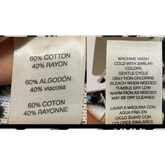 Chicos Women Reversible Geometric Soft Knit Cardigan Sweater Size XL Black White - Picture 10 of 10